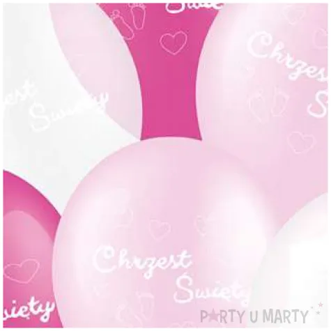 balony chrzest swiety rozowy mix partypal 12 6 szt
