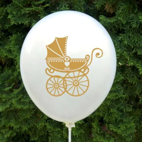 balony chrzest swiety wozek biale dekoracjepolska 5 szt