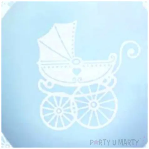 balony chrzest swiety wozek niebieskie dekoracjepolska 12 5 szt