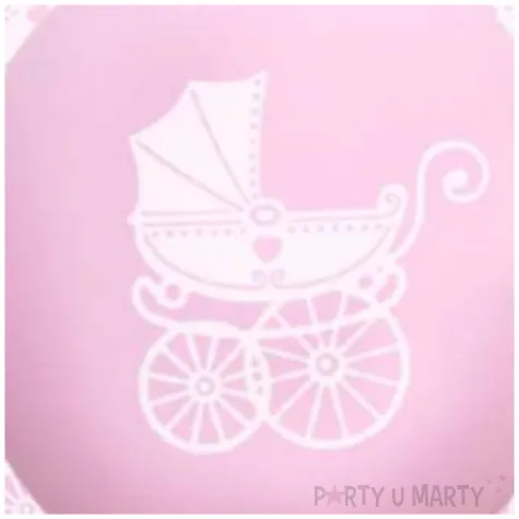 balony chrzest swiety wozek rozowe dekoracjepolska 12 5 szt