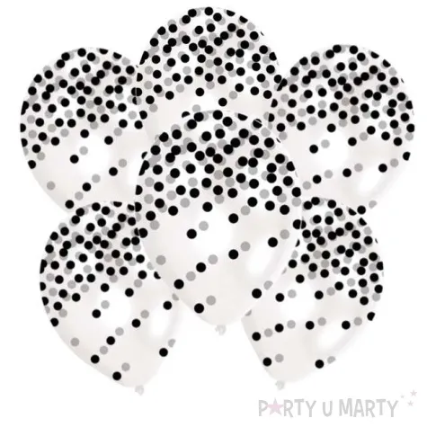 balony confetti black transparentne amscan 11 6 szt