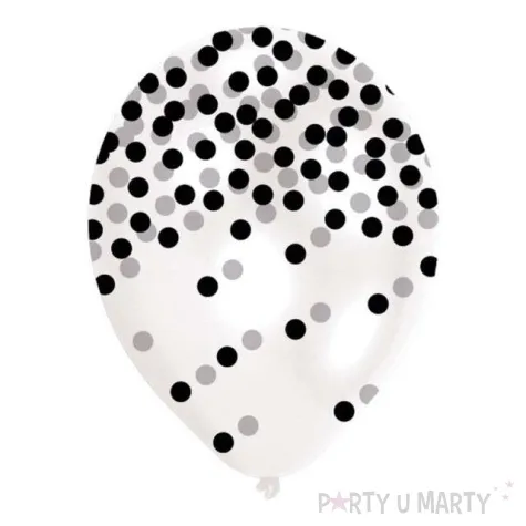 balony confetti black transparentne amscan 11 6 szt