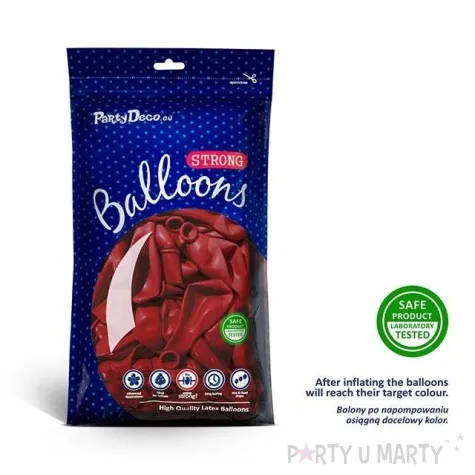 balony crystal czerwone 9 strong 100 szt