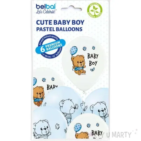balony cute baby boy mix belbal 12 6 szt