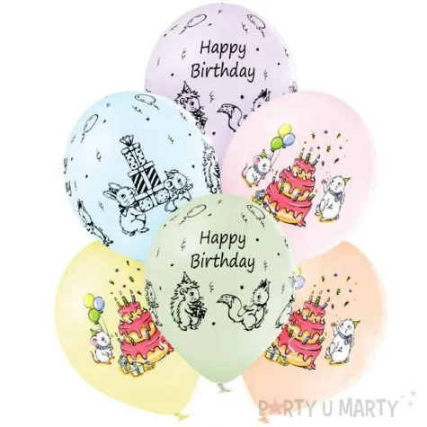 balony cute birthday mix belbal 12 6 szt