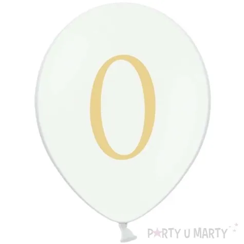 balony cyfra 0 biale 12 strong 50 szt