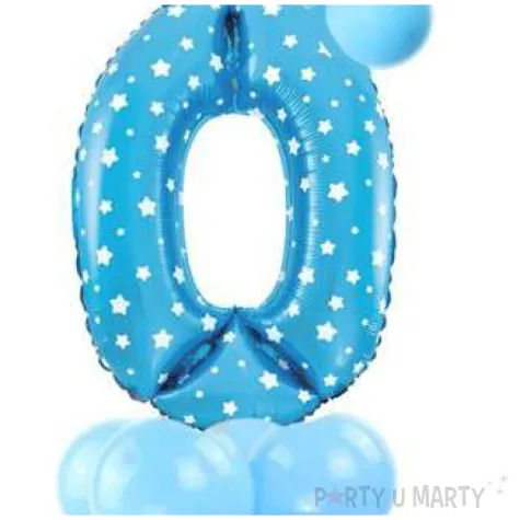 balony cyfra 0 niebieski partypal zestaw