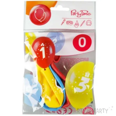 balony cyfra 0 w koronie mix arpex 14 3 szt