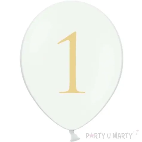 balony cyfra 1 biale 12 strong 50 szt