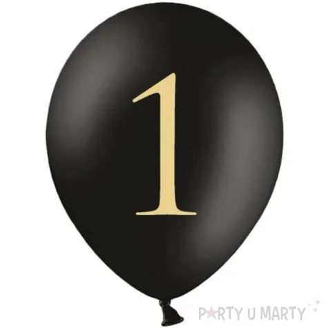 balony cyfra 1 czarne 12 strong 50 szt