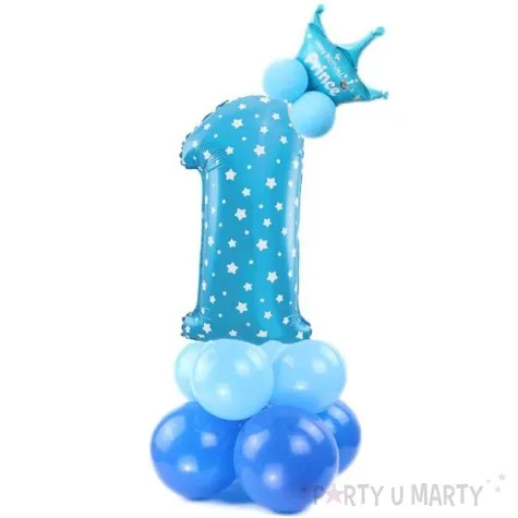 balony cyfra 1 niebieski partypal zestaw