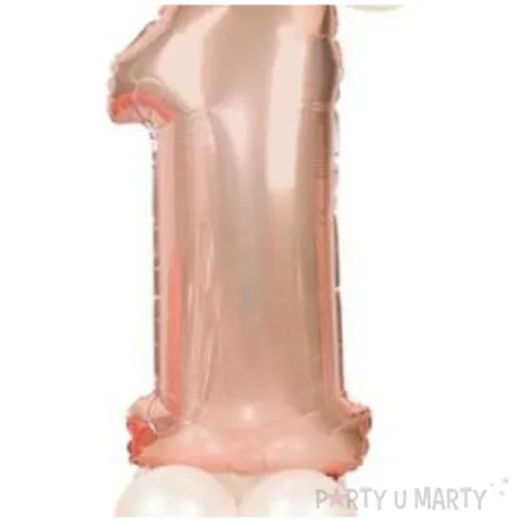 balony cyfra 1 rozowe zloto partypal zestaw