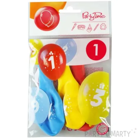 balony cyfra 1 w koronie mix arpex 14 3 szt