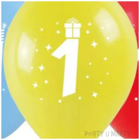 balony cyfra 1 w koronie mix arpex 14 3 szt