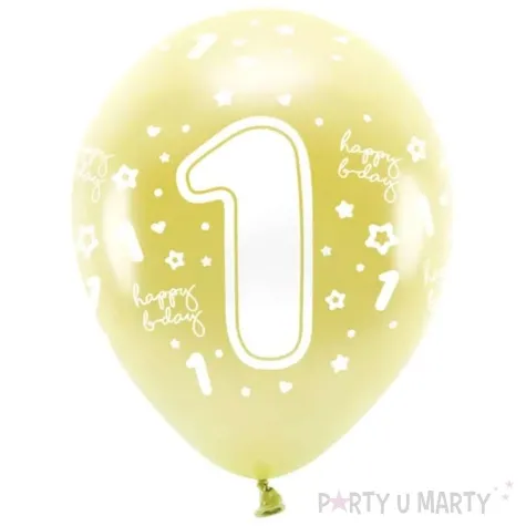 balony cyfra 1 zolty jasny partydeco 13 6 szt