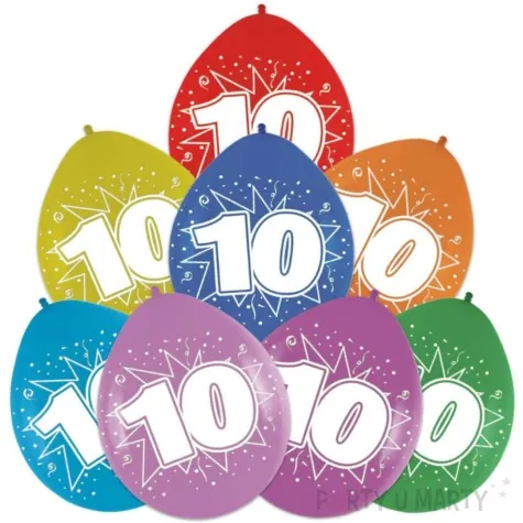 balony cyfra 10 impreza mix folat 12 8 szt