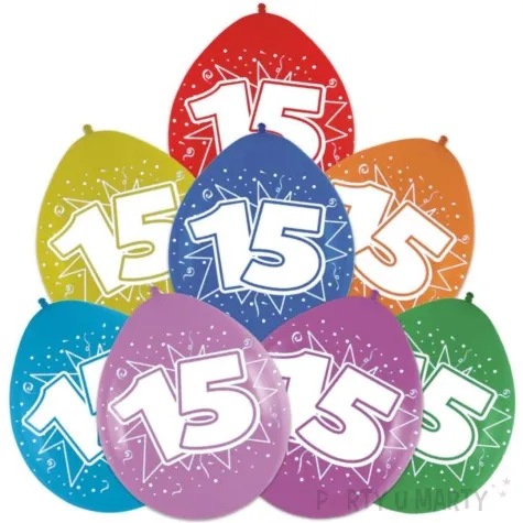 balony cyfra 15 impreza mix folat 12 8 szt