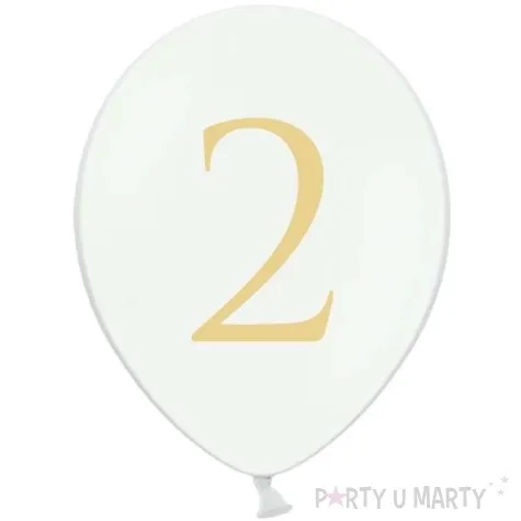 balony cyfra 2 biale 12 strong 50 szt