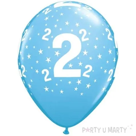 balony cyfra 2 blekitne qualatex 12 6 szt