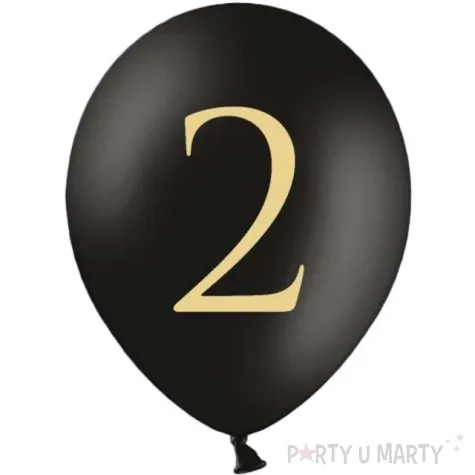 balony cyfra 2 czarne 12 strong 50 szt