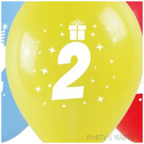 balony cyfra 2 w koronie mix arpex 14 3 szt