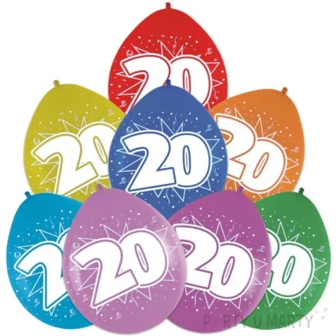 balony cyfra 20 impreza mix folat 12 8 szt
