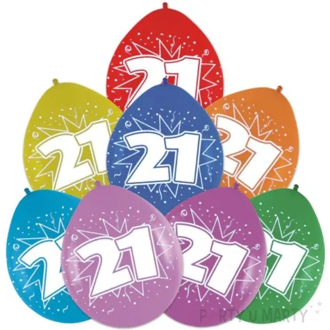 balony cyfra 21 impreza mix folat 12 8 szt