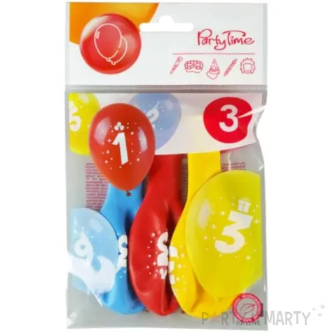 balony cyfra 3 w koronie mix arpex 14 3 szt