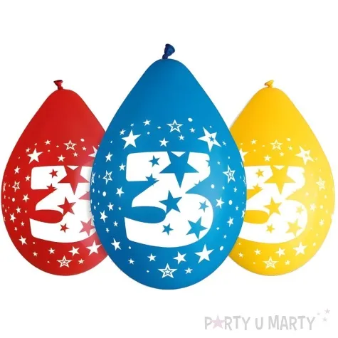 balony cyfra 3 wiszaca mix godan 12 5 szt