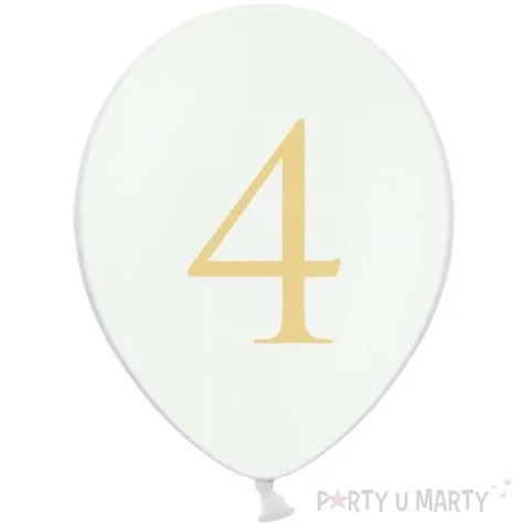 balony cyfra 4 biale 12 strong 50 szt