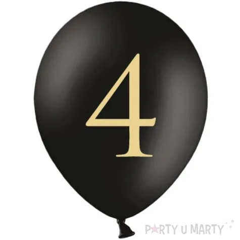 balony cyfra 4 czarne 12 strong 50 szt