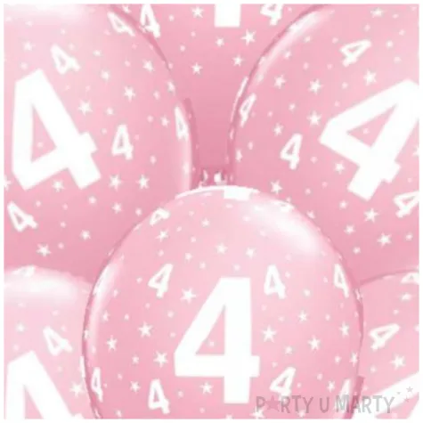 balony cyfra 4 rozowe qualatex 12 6 szt