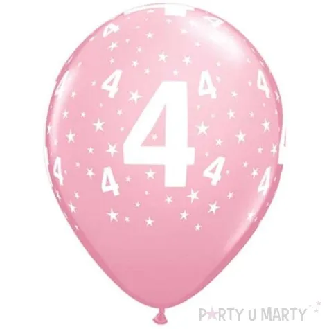 balony cyfra 4 rozowe qualatex 12 6 szt
