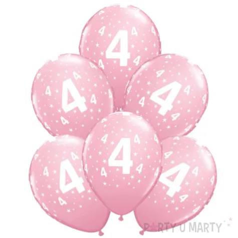 balony cyfra 4 rozowe qualatex 12 6 szt