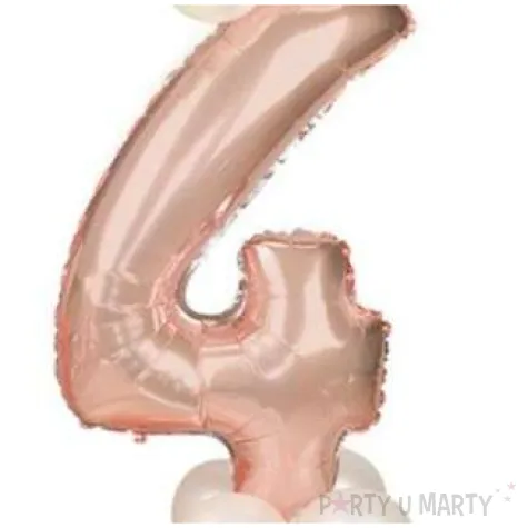 balony cyfra 4 rozowe zloto partypal zestaw