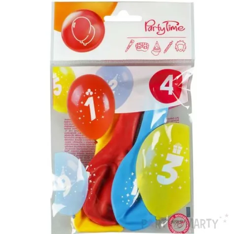 balony cyfra 4 w koronie mix arpex 14 3 szt