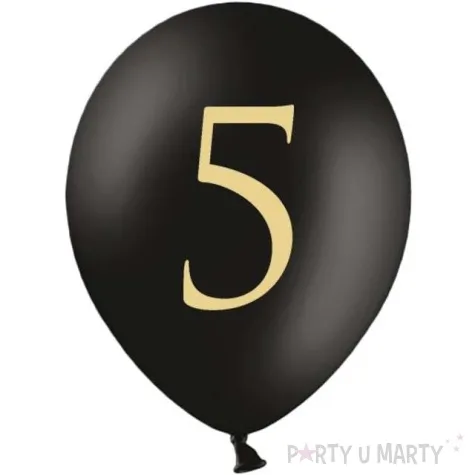 balony cyfra 5 czarne 12 strong 50 szt