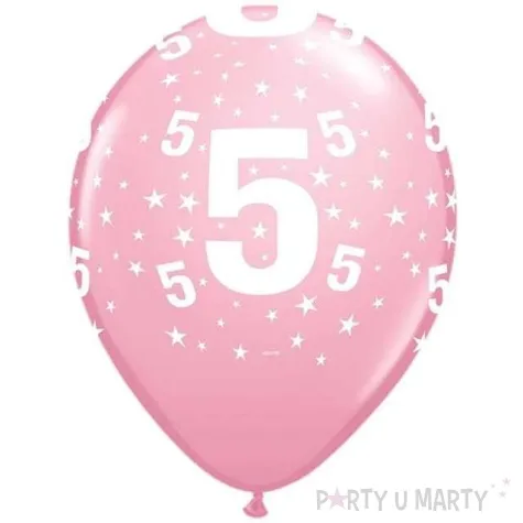 balony cyfra 5 rozowe qualatex 12 6 szt