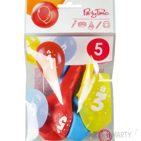balony cyfra 5 w koronie mix arpex 14 3 szt