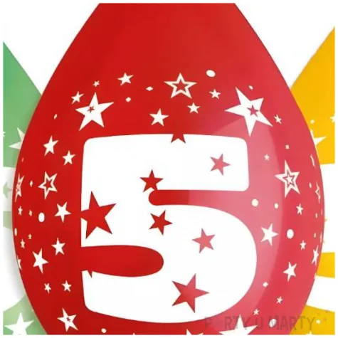 balony cyfra 5 wiszaca mix gemar 12 5 szt