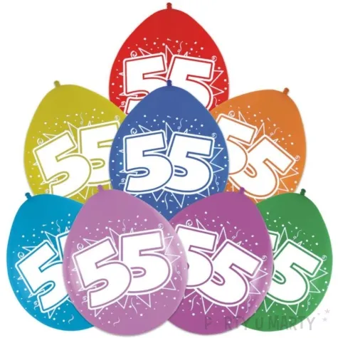 balony cyfra 55 impreza mix folat 12 8 szt