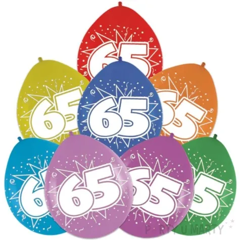 balony cyfra 65 impreza mix folat 12 8 szt