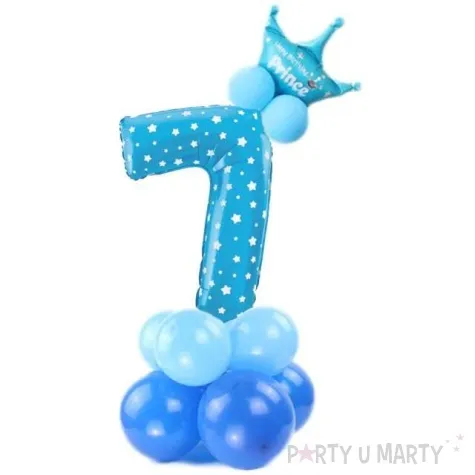 balony cyfra 7 niebieski partypal zestaw