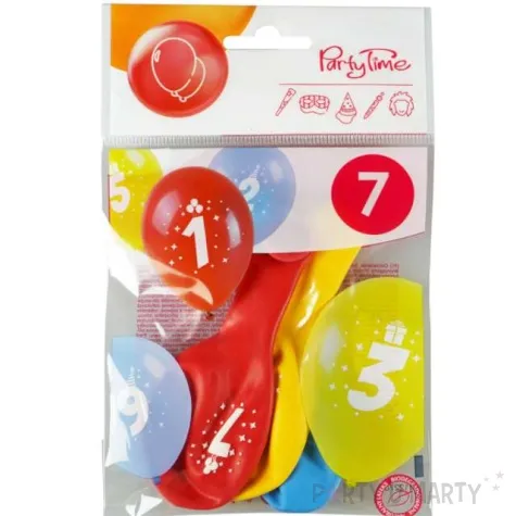 balony cyfra 7 w koronie mix arpex 14 3 szt