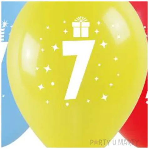 balony cyfra 7 w koronie mix arpex 14 3 szt
