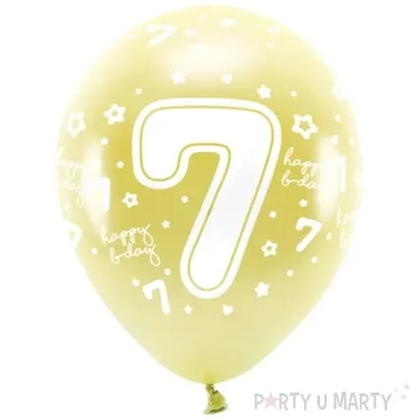 balony cyfra 7 zolty jasny partydeco 13 6 szt