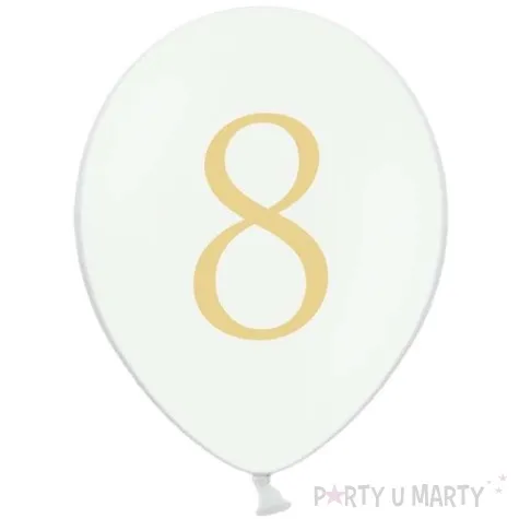 balony cyfra 8 biale 12 strong 50 szt