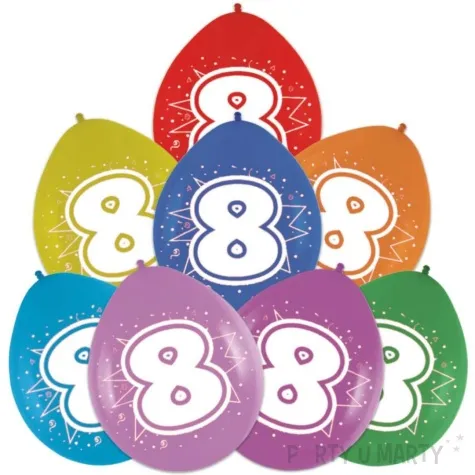 balony cyfra 8 impreza mix folat 12 8 szt