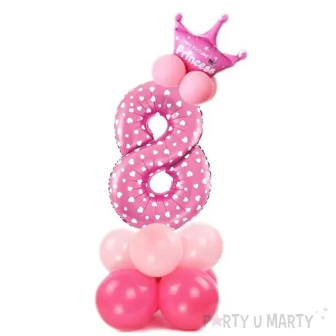 balony cyfra 8 rozowy partypal zestaw