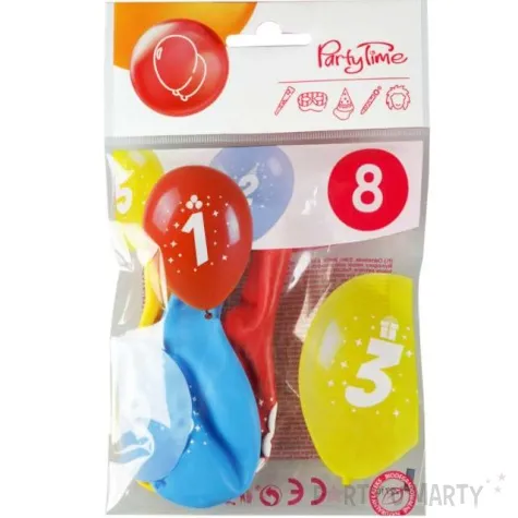 balony cyfra 8 w koronie mix arpex 14 3 szt
